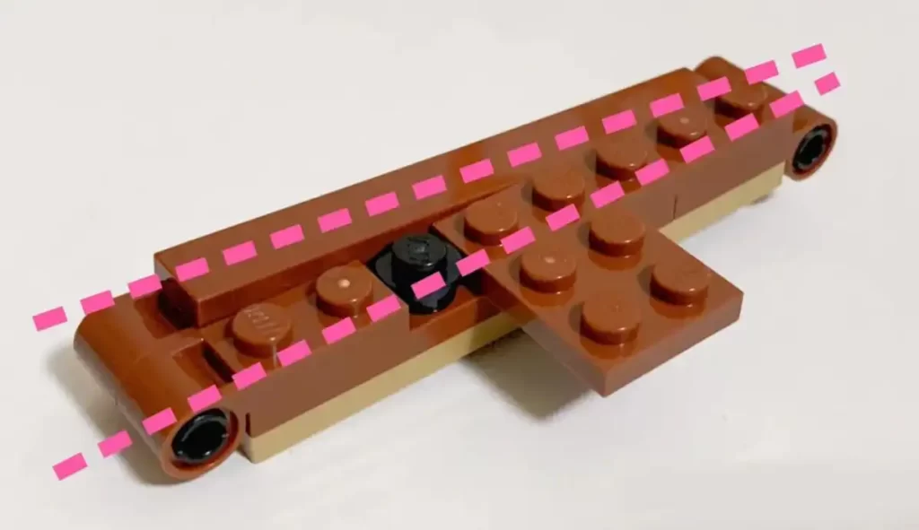 LEGO 76437 The Burrow – Collector’s Edition Top Room Slanted Design (the pink dashed line in the image indicates the slanted angle3