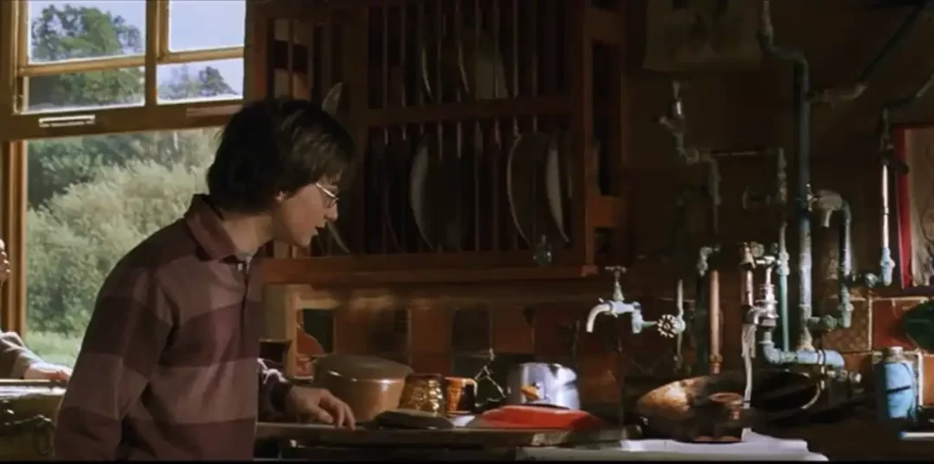 The enchanted dishwashing scene from Harry Potter and the Chamber of Secrets.