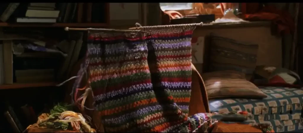 The enchanted knitting scene from Harry Potter and the Chamber of Secrets.