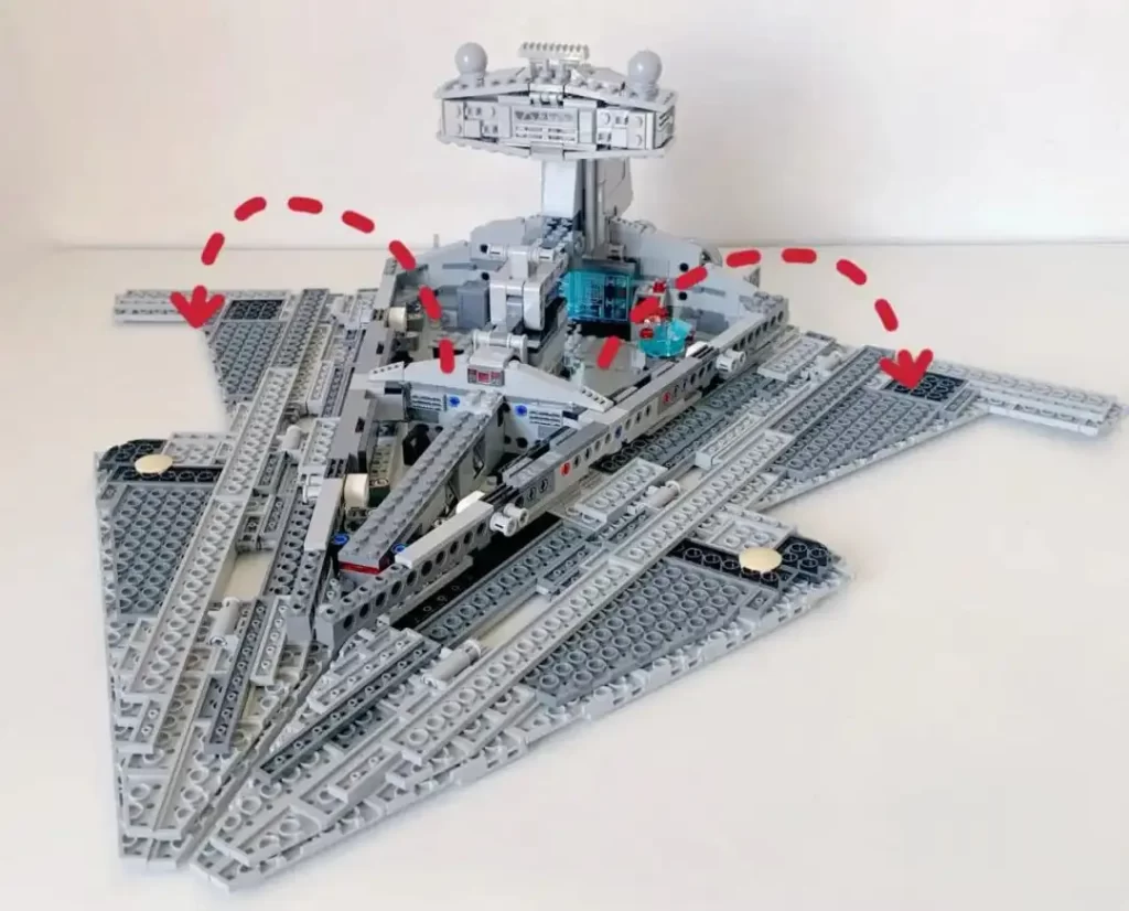 The fully unfolded design of the LEGO Imperial Star Destroyer 75394.