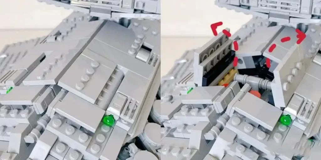 The hidden handle design of the LEGO Imperial Star Destroyer 75394. (2)