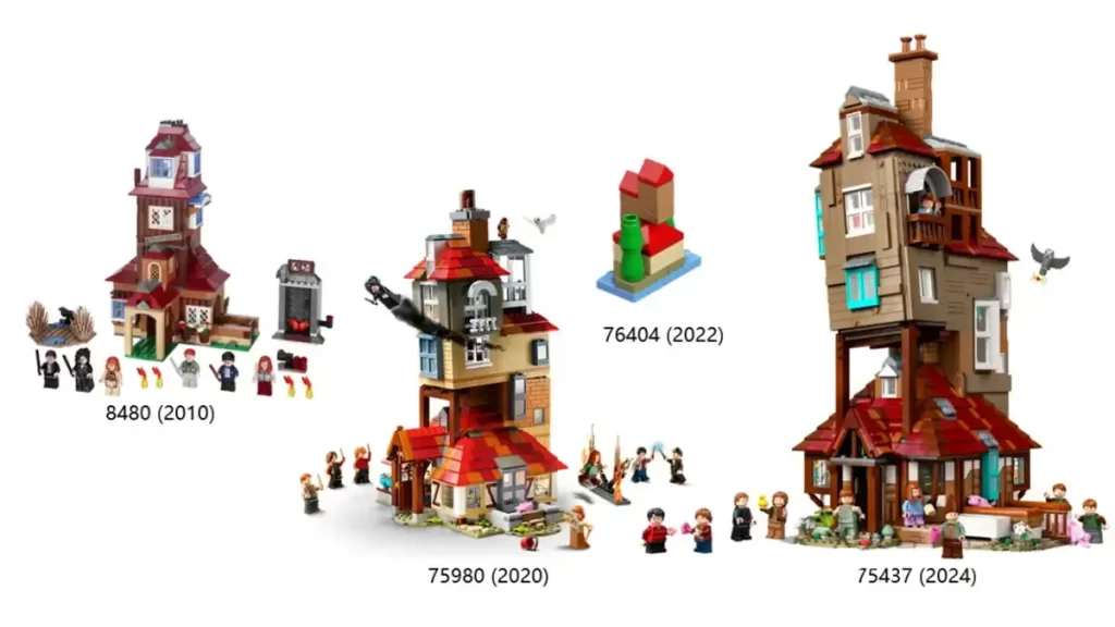 The various Burrow sets released by the LEGO Group over the years